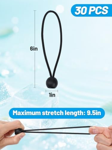 Aulock 30pcs 6in Heavy-Duty Bungee Cords with Balls for Tarp Shade Cloth - Image 5
