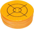 HARFINGTON 60pcs Survey Reflector Sheets 80mm x 80mm Self-Adhesive Surveying Target Mark Sticker Total Station Round Reflective Sheet Tape for Ship Inspection Tunnel Measure, Yellow by HARFINGTON