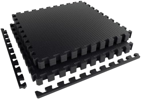 Stepwaver 0.56" Thick 24 Sq Ft Rubber-Textured Gym Flooring for Home Gym by Stepwaver