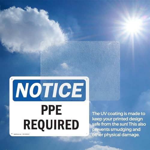 (2 Pack) PPE Required OSHA Notice Sign 14 Inch X 10 Inch Plastic Sign, Weather Resistant, UV Protected for Workplace, Business, and Construction Site, Made in the USA - Image 6