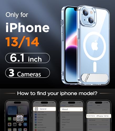 Temdan Magnetic Compatible with iPhone 14 Case/iPhone 13 Case,[Built-in Invisible Kickstand][Compatible with MagSafe] [Military Grade Shockproof] Slim Thin Phone Case for iPhone 14/13 6.1" - Image 2