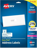 AVERY White Address Labels | Easy Peel | Sure Feed Technology | For Mailing & Shipping | 1" x 2-5/8" | 750 Labels, Pack of 5 by Avery