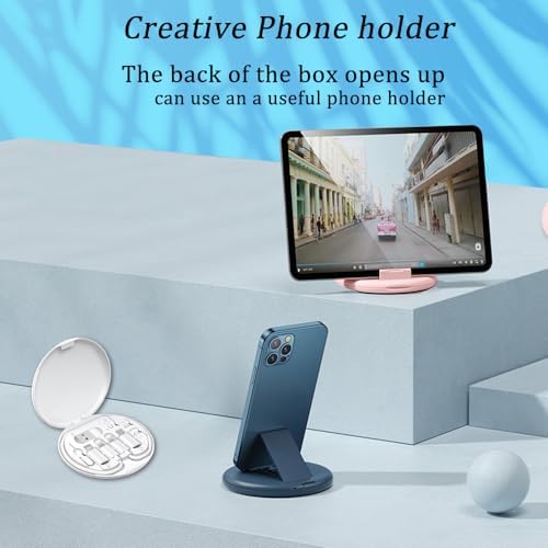 Multi USB Charging Adapter Cable Kit, USB C to iOS Device for Travel, Conversion Set USB A & USB C to Male Micro /USB C/iOS Adapter, Data Transfer, Card Storage, Tray Eject Pin, Phone Holder (White) - Image 7
