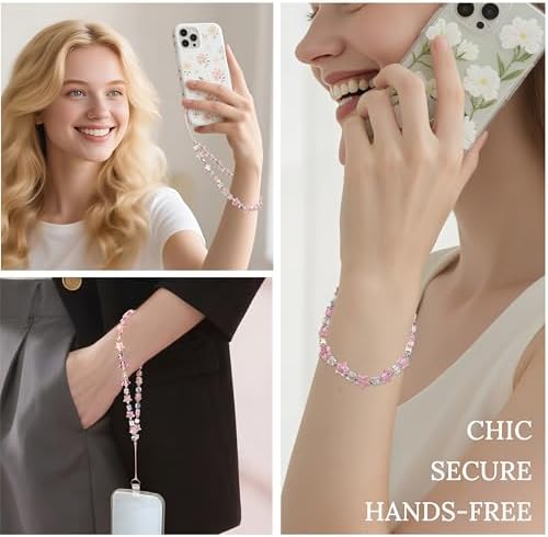 Star Phone Charm Wrist Strap, Beaded Lanyard Wristlet Chain, Anti-Theft Bracelet Strap for iPhone & More Cases - Image 3