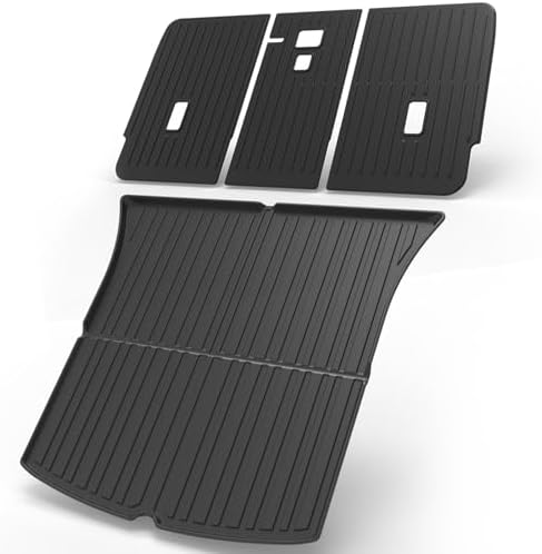 KUST Cargo Trunk Mat for Tesla Model Y Juniper 2025-2026 (5 Seats Only), Rear Trunk Liner with Back Seat Protector for Model Y Juniper Accessories TPE Rubber by KUST