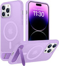 Temdan Magnetic Compatible with iPhone 14 Pro Max Case, [Built-in Invisible Kickstand][Compatible with MagSafe] [Military Grade Shockproof] Slim Translucent Matte Phone Case for iPhone 14 Pro Max 6.7" by Temdan
