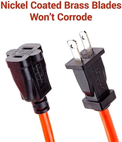 Clear Power 16 Gauge 3Prong Cords (16/2-2-Prong Polarized, Orange, 100 ft) - Image 2