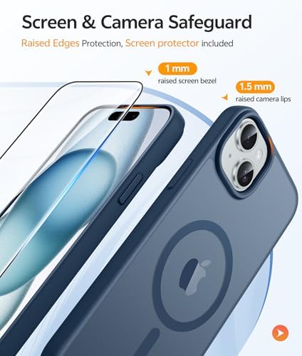 FNTCASE for iPhone 15/14/13 Case, Fit for Magsafe, Glass Screen Protector - Image 4