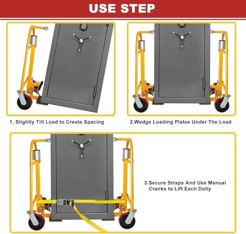 Manual Furniture Mover Tool Set,Heavy Duty Moving Dolly, 1300 lbs Capacity, 12" Lift Height.Machinery Mover Pake Handling Tools. （(Set of 2)） - Image 3