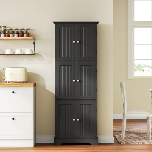 ChooChoo 63.2" Tall Bathroom Storage Cabinet with 6 Doors - Image 6