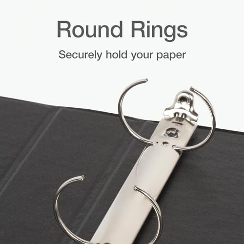 Oxford Ring Binders, 1.5" Round Ring Binders, View Binder, Covers on 3 Sides, XtraLife Hinge, Non-Stick, PVC-Free, Black, 350 Sheet Capacity (1002548) - Image 4