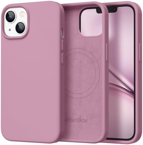 GolbinBox Magnetic for iPhone 13/14 Case, Silicone Cover, Blackcurrant by GolbinBox