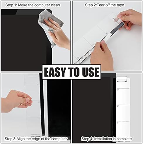 Office Desk Accessories 2pcs Multifunction Computer Monitor Memo Board - Transparent Computer Side Panel Memo Creative Monitor Side Panel with Phone Holder Suitable for Office Home Desktop - Image 4