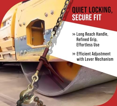 Heavy Duty Specialty Pro Ratchet Load Chain Binder w/Grab Hook & Slip Hook | 1/2" Grab Hook & 5/8" Slip Hook - 1/2" Grab Hook | 15,000 Lbs Load Limit | Chain Binders for Flatbed Truck Trailer 4 Pack - Image 5