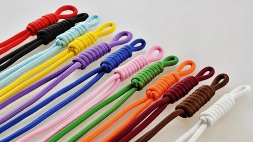 KJML DIY Paracord Keychain 12pcs Paracord Rope Keychain Braided Cord Rope Bag Charm for Purse Handbag Decoration Accessories - Image 3