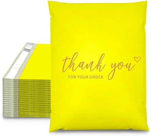 JinRuiKJ Thank You Poly Mailers 12x15.5 Inch, 50 PCS, Yellow by JinRuiKJ