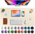 Aothia Faux Leather Desk Mat - Large Mouse Pad, Non-Slip PU Leather Blotter, Waterproof Writing Surface for Office and Home (Beige, 40" x 24") by AothiaSimpleNaturalUnique