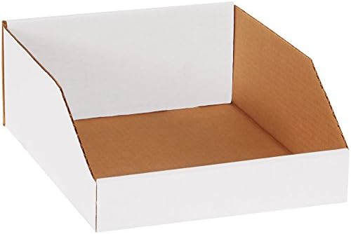Tape Logic TLBINMT1012 Open Top Bin Boxes, 10" x 12" x 4 1/2", White (Pack of 25) by TapeLogic