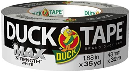 Duck Brand Max Strength Duct Tape - 1 Roll - Heavy Duty Hold - 1.88 Inch x 35 Yards - White (240866) by DuckBrand