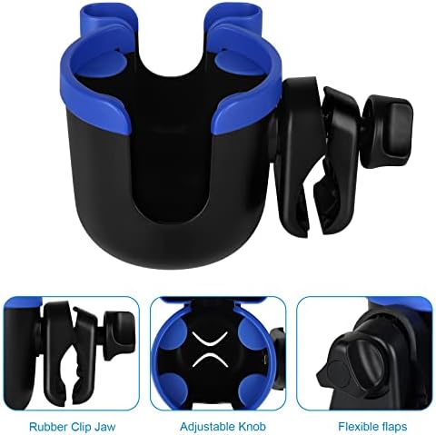 Accmor Stroller Cup Holder with Phone Holder, Bike Cup Holder, Universal Cup Holder for Uppababy Nuna Doona Strollers, 2-in-1 Cup Holder for Walker, Wheelchair, Scooter - Image 4