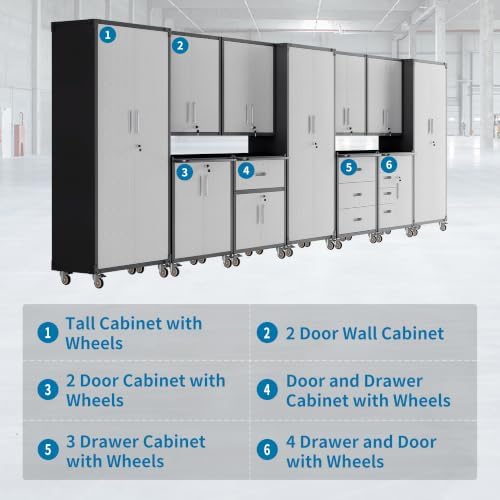 11-Piece Garage Storage Cabinets System Heavy Duty Workshop Set - Image 4