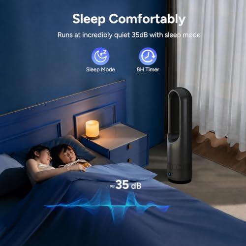 Bladeless Fan,22Inch Hot & Cooling Combo Tower Fan 80° Oscillating, 9H Timer, 8 Speeds, Portable Quiet for Indoor, Bedroom, Home Office Room - Image 4