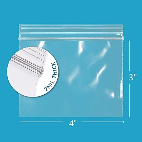 4" x 3" Zip Bags, 6000 Pack, 2 Mil, Reclosable Jewelry Bags, for Coins, GPI - Image 2