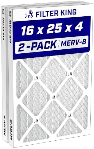 Filter King 16x25x4 Air Filter MERV 8, AC Furnace Filters (2-Pack) by FilterKing