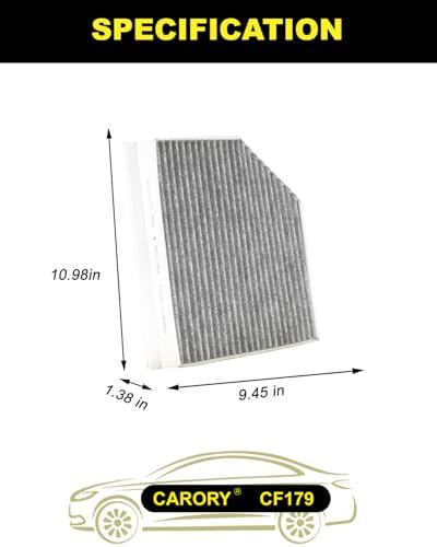 Cabin Air Filter w/Activated Carbon for Audi Q5 (2009-2017), A4 (2009-2016), A5 (2008-2017), Porsche Macan (2015-2026, Not for 2024 EV), S5, S4, SQ5, allroad, CF11179, 8K0819439B, CF179 - Image 2