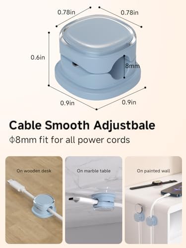 Magnetic Cable Clips, Adjustable Cord Holder Management, Adhesive Wire Keeper Organizer for Home Office Desk Phone PC Car Wall Desktop Nightstand Appliance (9-PCS Blue) - Image 3