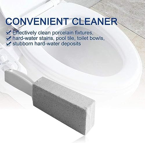 Generic 1Pc Natural Pumice Stone Toilets Brush Quick Cleaning Stone Cleaner With Long Handle For Toilets Sinks Bathtubs, Silver - Image 6