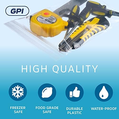 9" x 12" Zip Bags, 1000 Pack, 4 Mil Heavy Duty, for A4 Letter Paper, GPI - Image 4