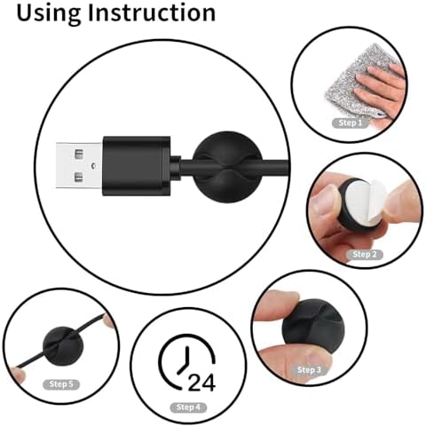 Flezoo 12PCS Black Adhesive Cable Clips Cord Organizer for Wire Management - Image 7