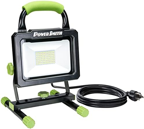 PowerSmith 7,000 Lumen Portable LED Work Light with Metal Stand and Housing, Sealed On/Off Switch, and 5 Year Warranty (PWLS070H) by PowerSmith