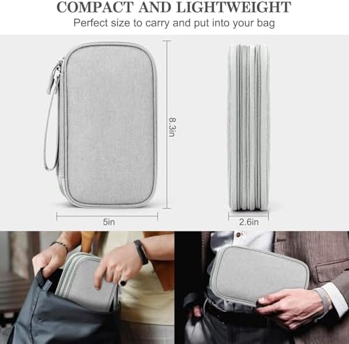 FYY Electronic Organizer, Travel Tech Pouch Bag, Medium, Grey - Image 2
