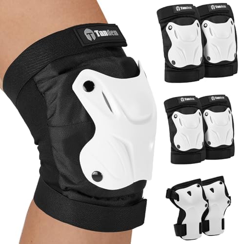 Tanden Skating Protective Gear Knee and Elbow Pads Wrist Guards for Roller Skating Skateboarding, Skate Pads Adult Knee Pads by Tanden
