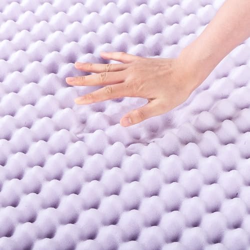 Best Price Mattress 1.5 Inch Egg Crate Memory Foam Mattress Topper with Soothing Lavender Infusion, CertiPUR-US Certified, Dorm Essentials, Full - Image 4