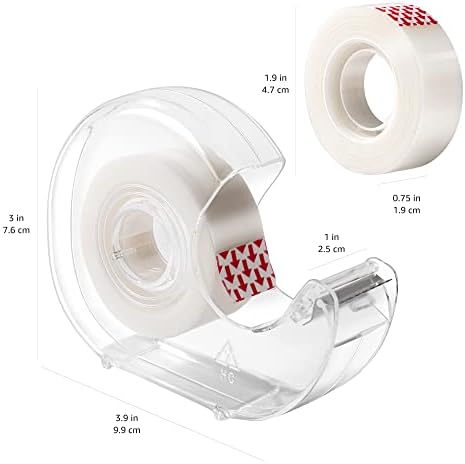 Amazon Basics Invisible Matte Finish Tape Dispenser with Refill Rolls for Labeling, 3/4" x 650" (18 yds), 6-Pack - Image 4