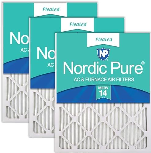 Nordic Pure 18x20x1 Pleated MERV 14 Air Filters 3 Pack by NordicPure