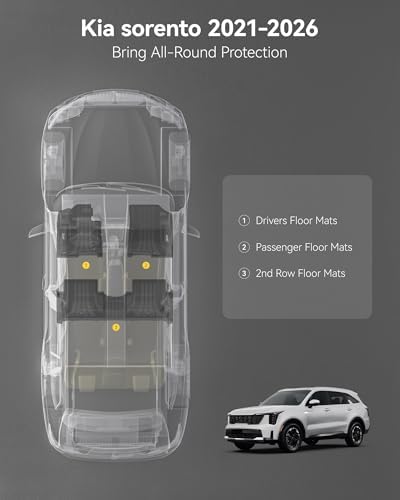 3W Floor Mats for 2021-2026 Kia Sorento Hybrid PHEV - Image 3