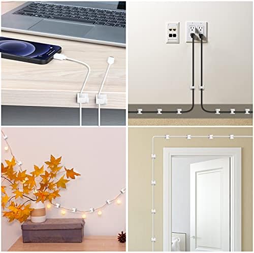 120 PCS Cable Clips White, Upgraded Adhesive Wire Clips for Wall, Strong Cord Clips Holders Wire Organizer for Cable Management, Christmas Lights, USB, Phone Charger, Cat 6, Car Dash Cam - Image 6