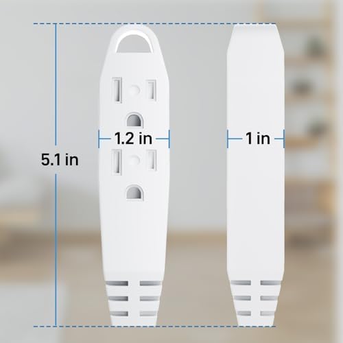 K KASONIC 12 FT 3 Outlet Extension Cord, 16/3 SJTW Grounded Cord, White - Image 7