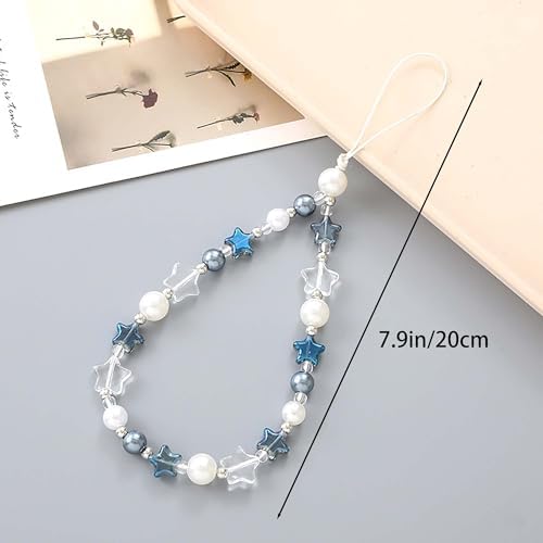 Beaded Phone Charm Lanyard Strap Girly Style Fixed Beads Pearl Lanyards - Image 3