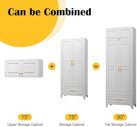 SteeLoong 90" Metal Storage Cabinet with Doors and 3 Adjustable Shelves - Image 5