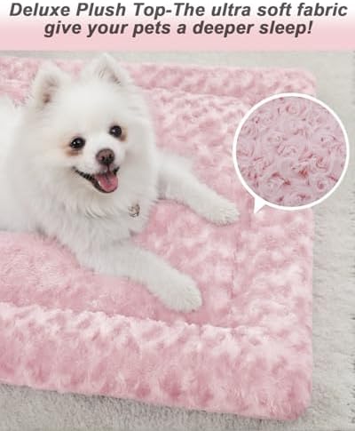 Exsnugy Washable Dog Bed Mat Large Size Fluffy Pet Crate Pad 42x28 XL - Image 3