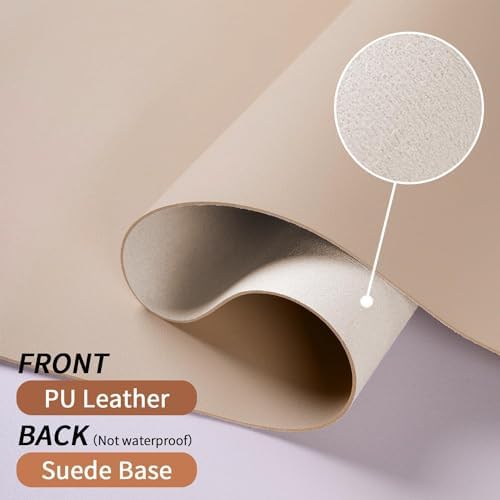Bloss Leather Desk Pad, Mouse Pad, Non-Slip Desk Protector Mat, Leather Desk Blotter, Computer Desk Pad, Waterproof Desk Mat for Home Office and Decor - Beige (35.4×17Inches) - Image 3