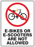 E-Bikes Or E-Scooters Are Not Allowed Prohibition 12 X 16 Inch Metal Tin Sign Warning Caution Notice for Yard, Office, Outdoor & Indoor Safety by Unknown