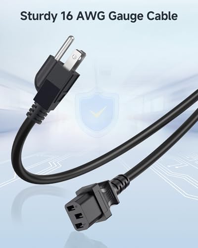 [UL Listed] Cable Matters 2-Pack 16 AWG 3 Prong Computer Power Cord, 6ft - Image 3