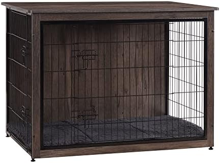 DWANTON 43.3" XXL Dog Crate Furniture with Cushion, Large Dog Kennel Indoor by DWANTON