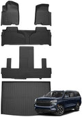 Floor Mats for Chevy Suburban & GMC Yukon XL 7 Seats 2021-2025 2026 All Weather Cargo Liner for Suburban Accessories Carpet TPE Heavy Duty Floor Mat (2nd Row Bucket Seats) by cartist